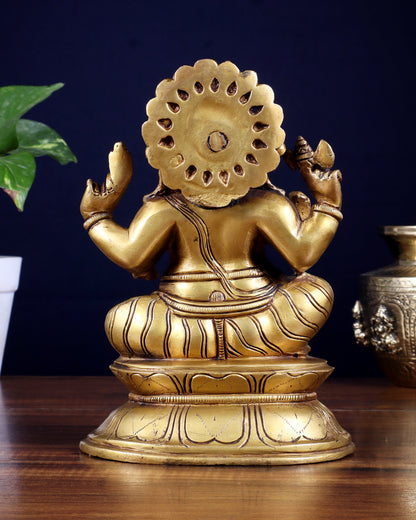 Brass Lord Ganesha Idol - 7.5 Inch