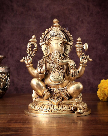 Pure Brass Ganesha statue - 7.5" Height