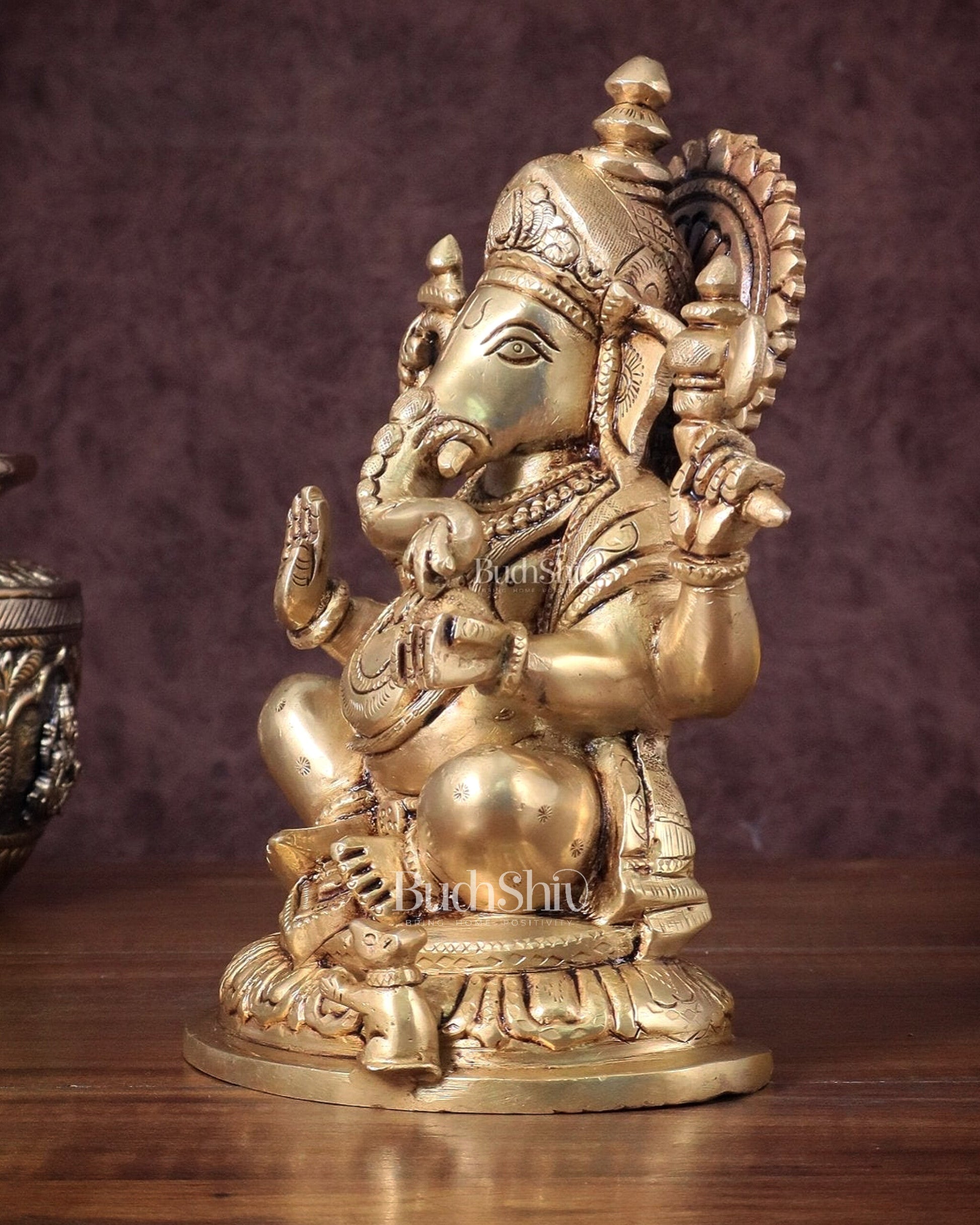 Pure Brass Ganesha statue - 7.5" Height