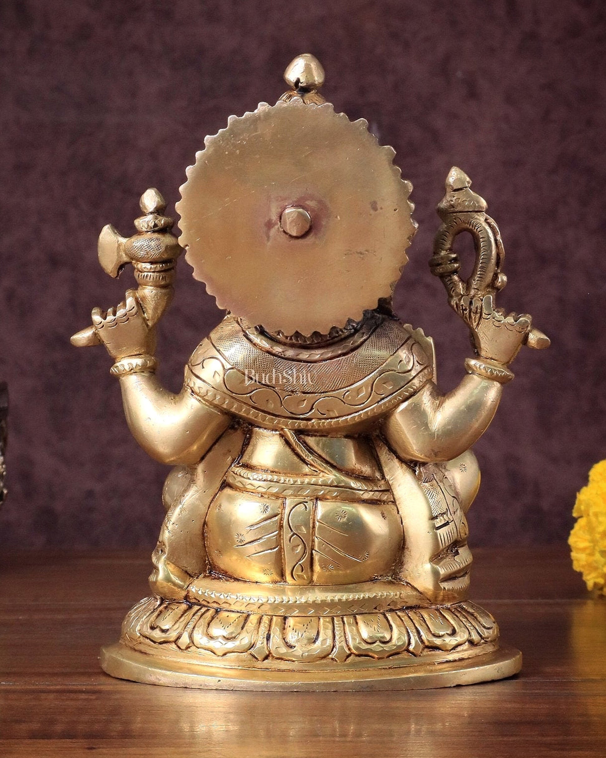 Pure Brass Ganesha statue - 7.5" Height
