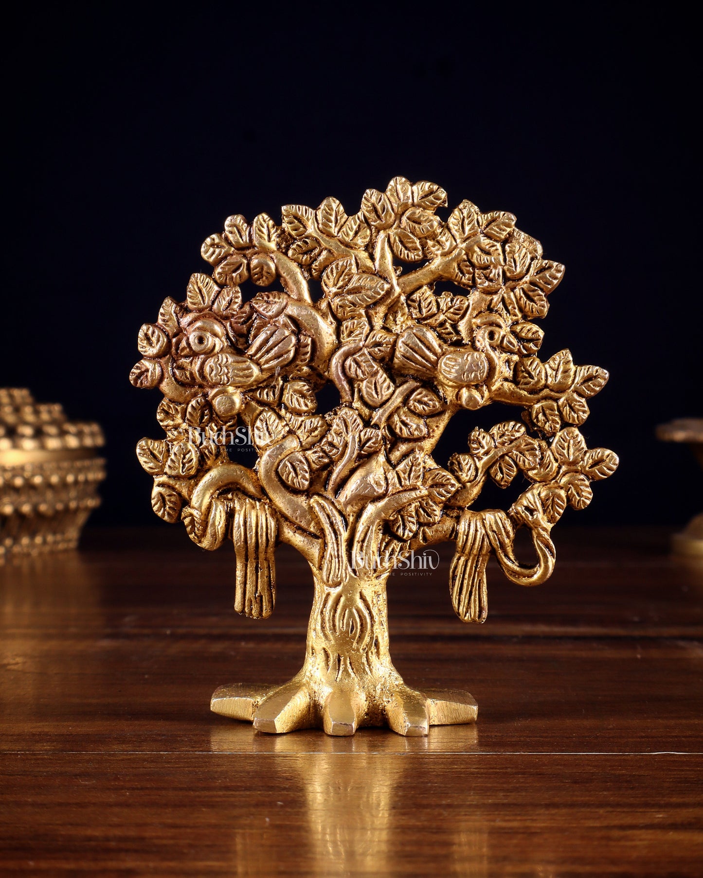 Brass Small Kalpavriksha Tree Miniature Showpiece 4 inch