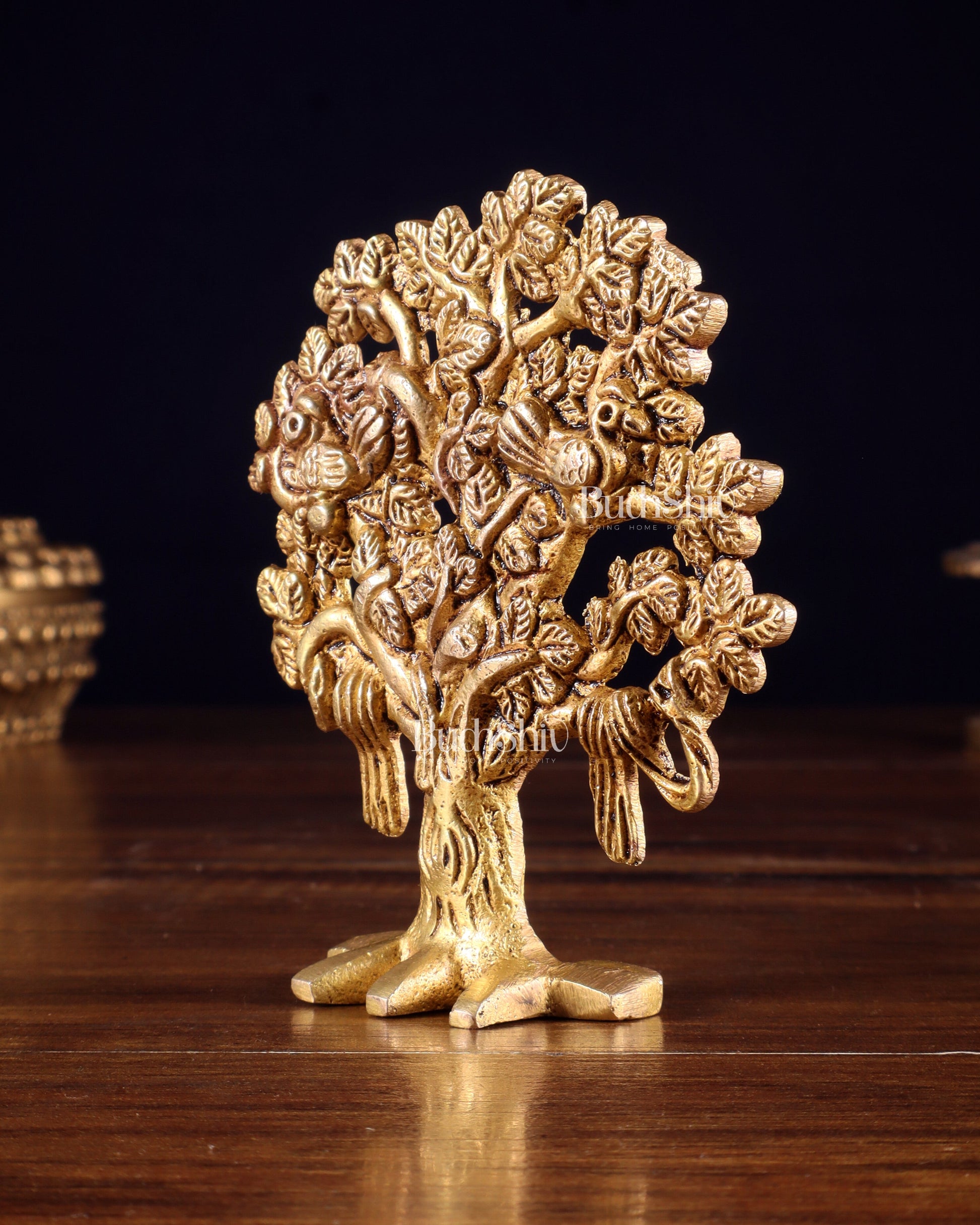 Brass Small Kalpavriksha Tree Miniature Showpiece 4 inch