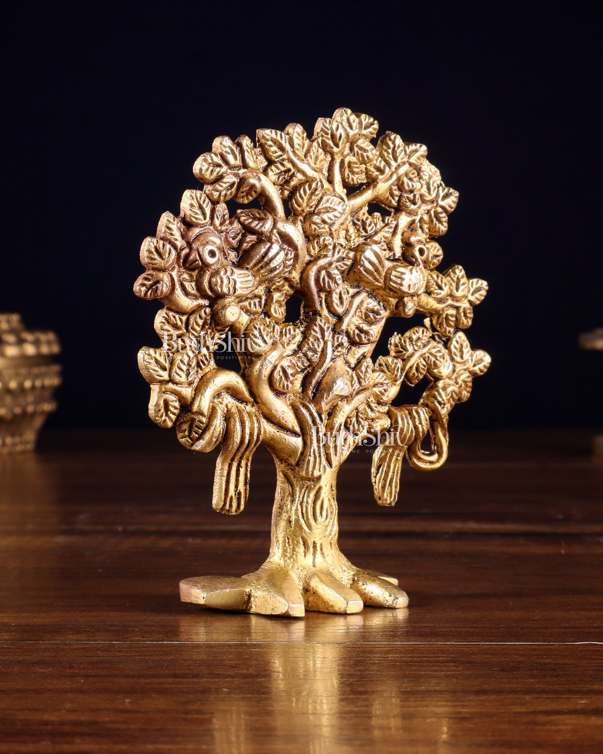 Brass Small Kalpavriksha Tree Miniature Showpiece 4 inch