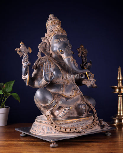 Ganesha Brass statue - Majestic 21 -Inch Height