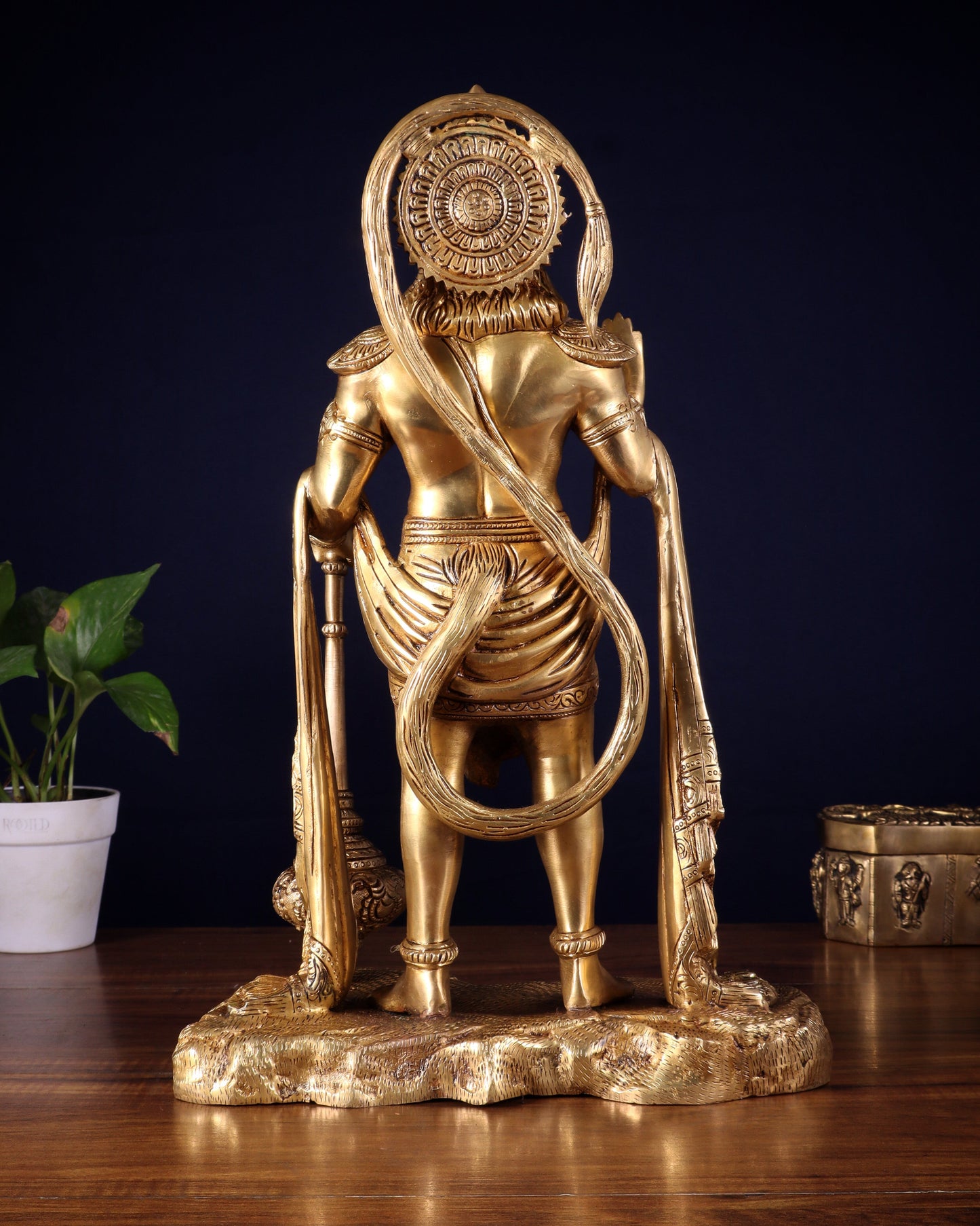 Pure Brass Standing Hanuman Statue - 18 inch