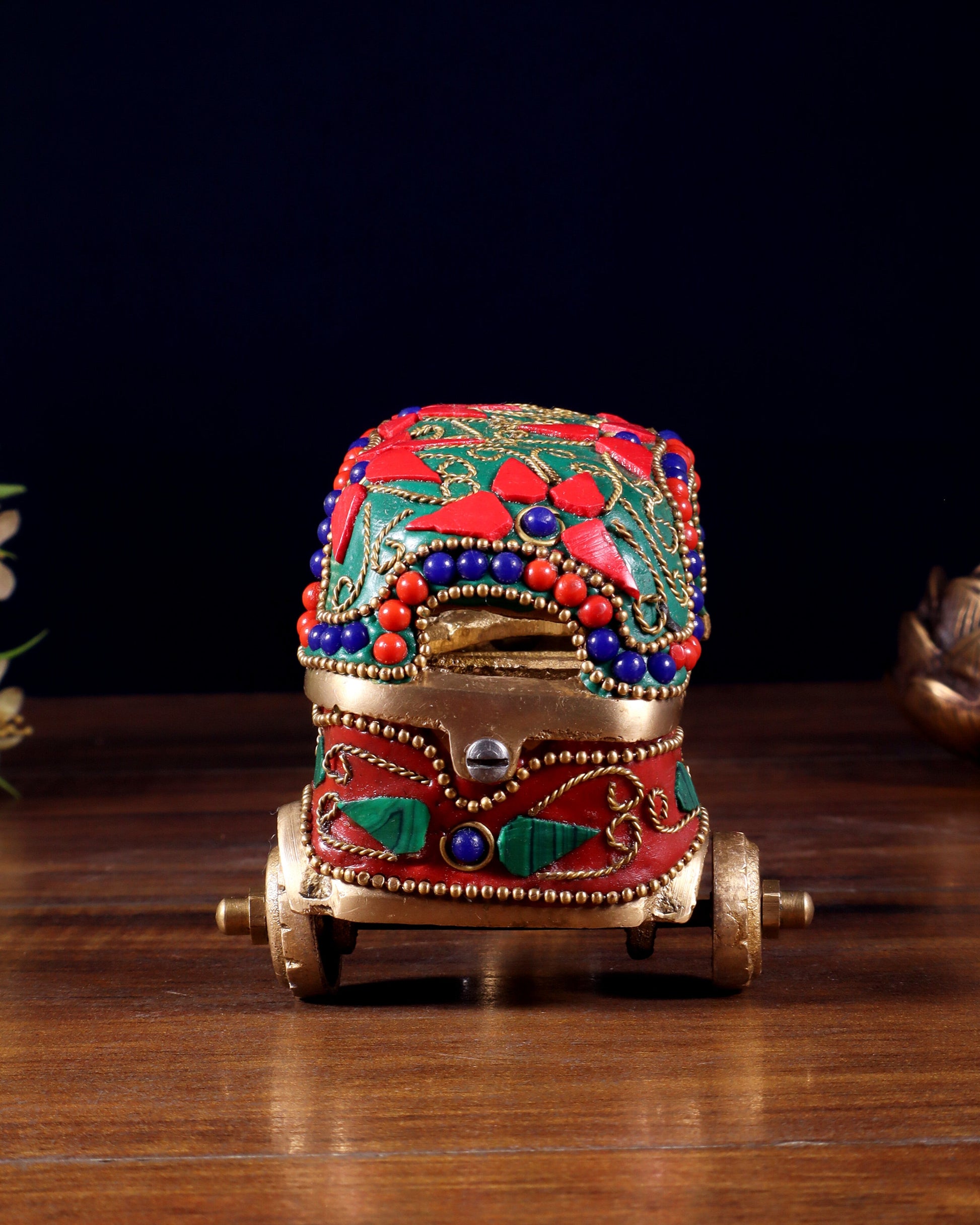 Pure Brass Auto Rickshaw Showpiece – Indian Souvenir Gift