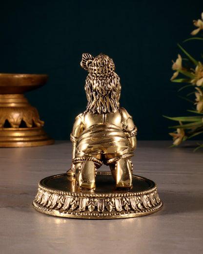 Brass Superfine Laddoo Gopal Idol 3 inch with base