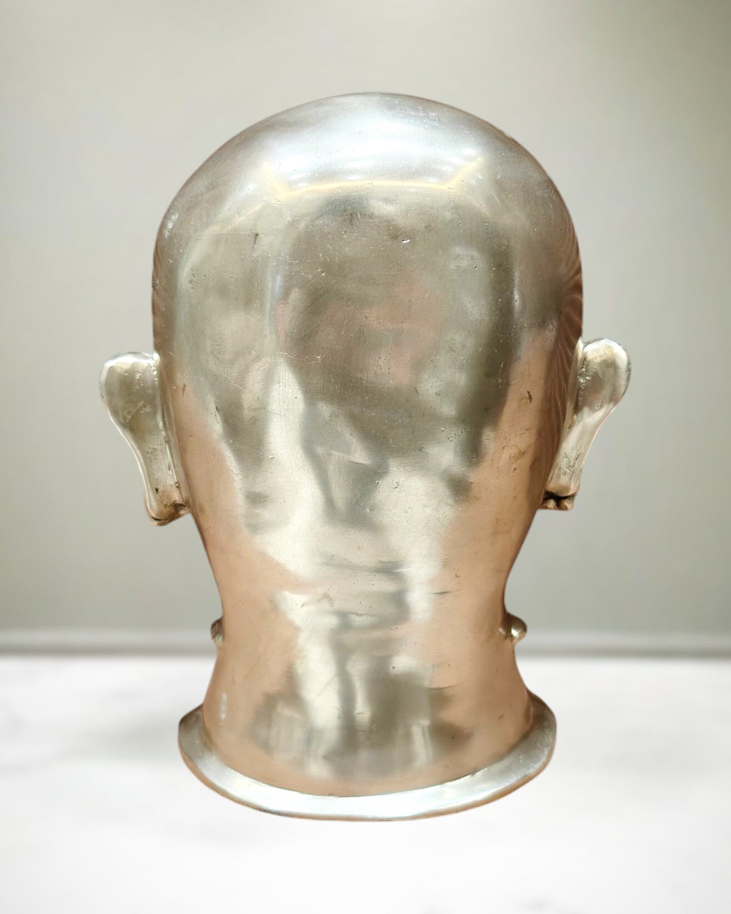 Brass Shiva Mukhalingam Face Statue silver plated 10 inch