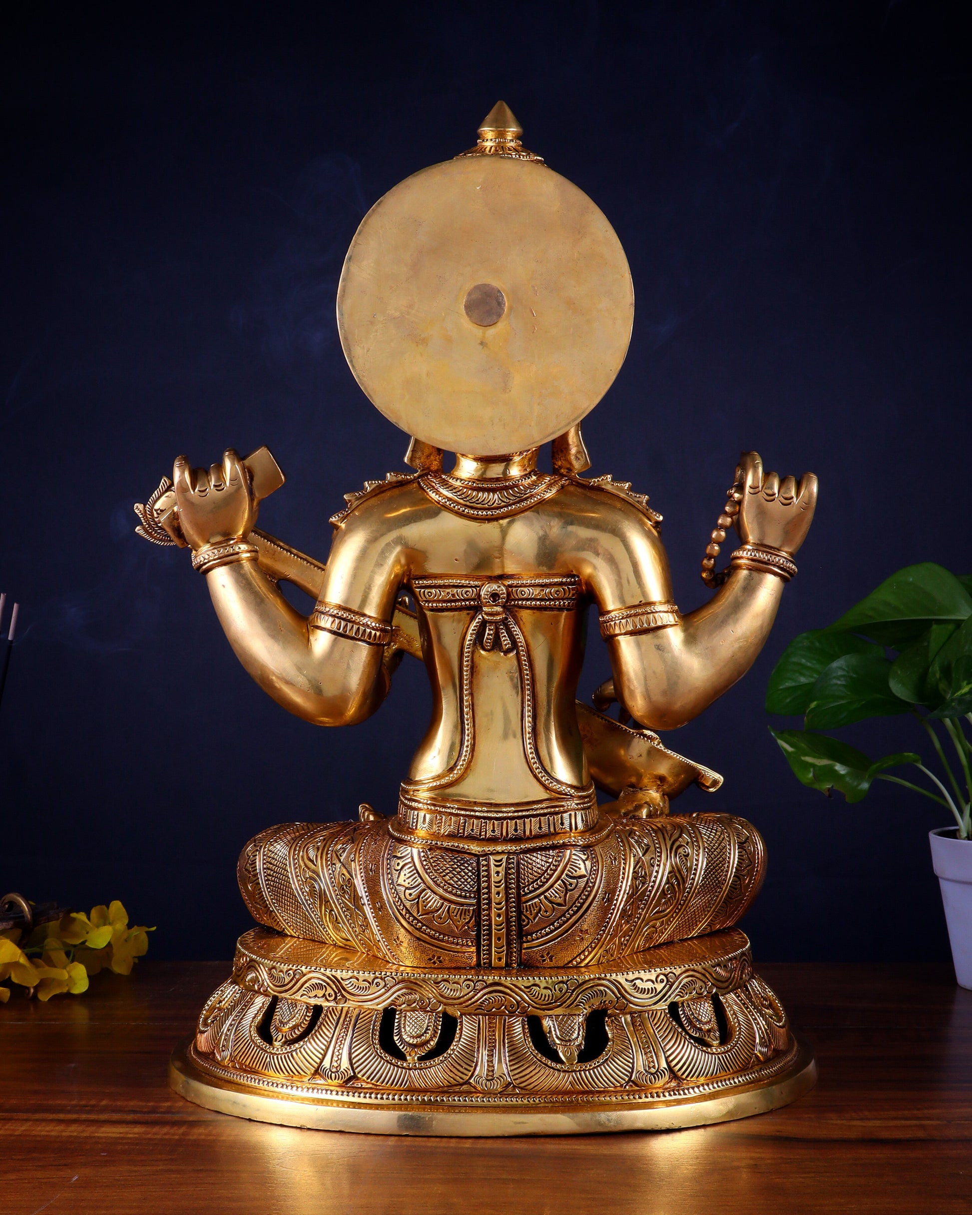 Pure Brass Superfine Saraswati Statue – Large Size 17.5"
