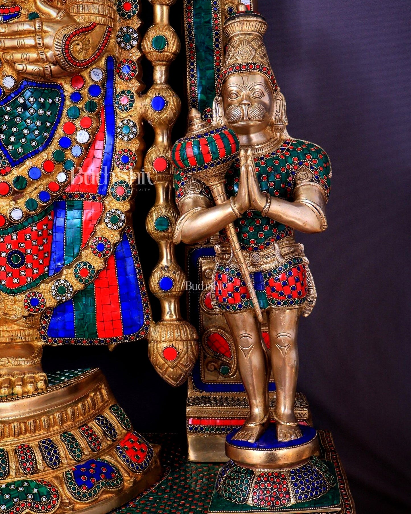 Large Brass Tirupati Balaji Sculpture 60" Lord Venkateshwara darbar