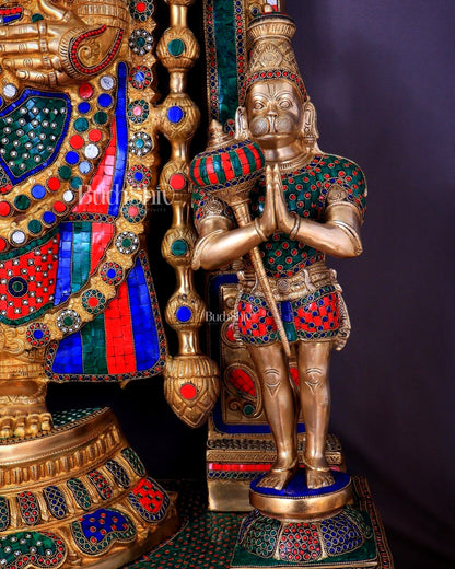 Large Brass Tirupati Balaji Sculpture 60" Lord Venkateshwara darbar