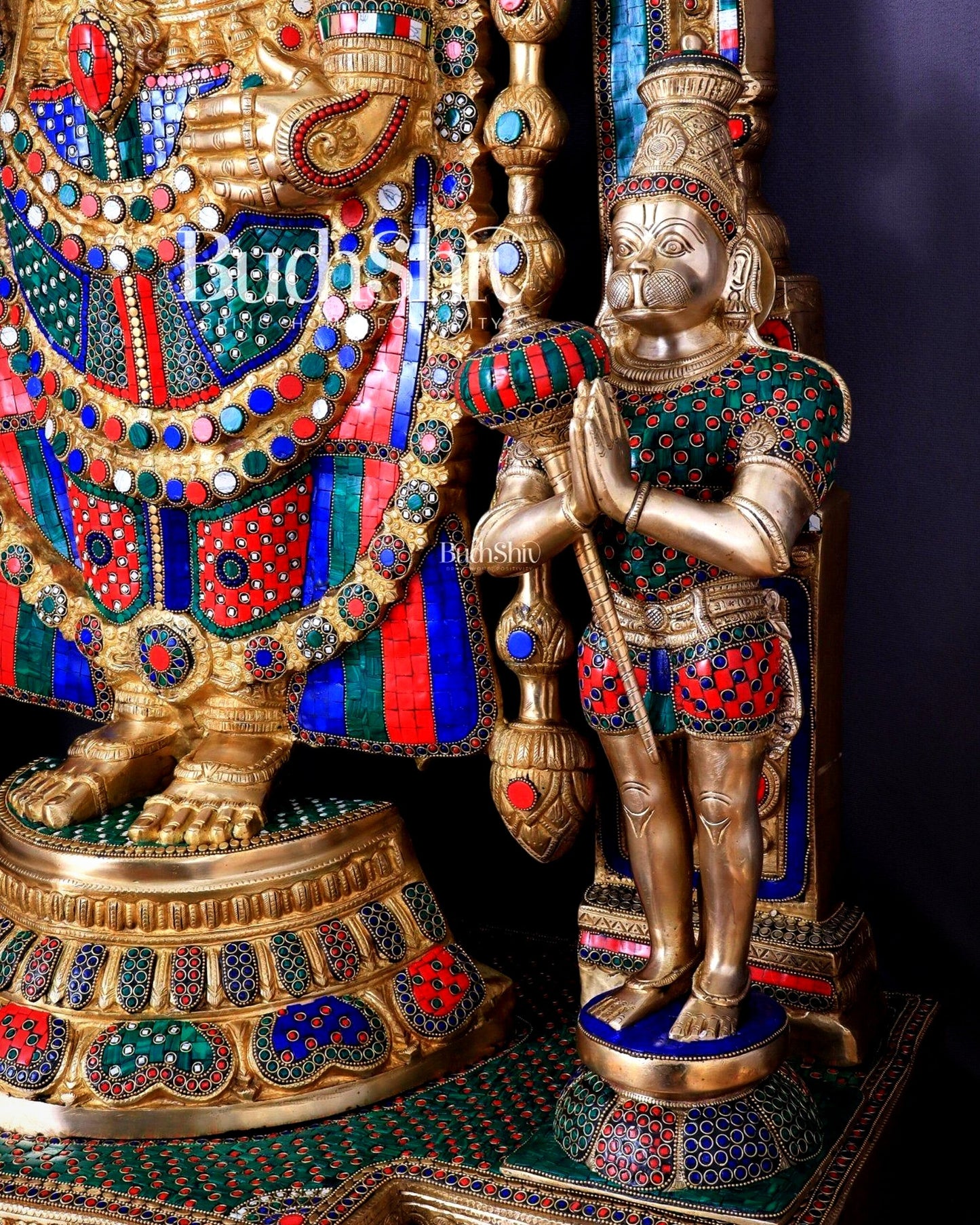 Large Brass Tirupati Balaji Sculpture 60" Lord Venkateshwara darbar