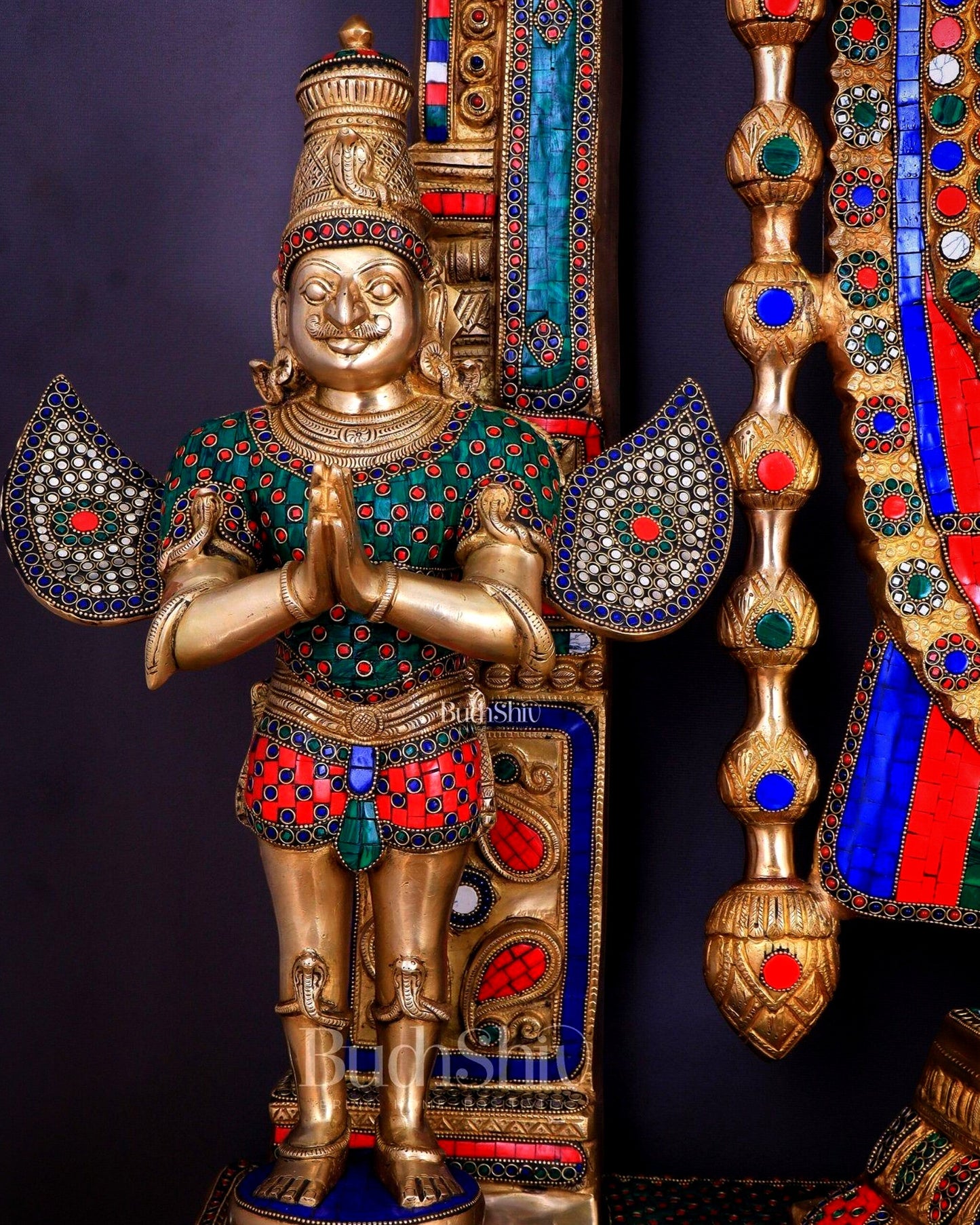 Large Brass Tirupati Balaji Sculpture 60" Lord Venkateshwara darbar