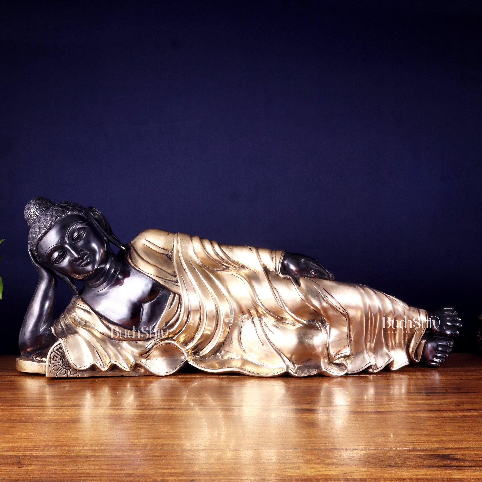 Handcrafted brass Large Resting/Sleeping Buddha Statue -29"
