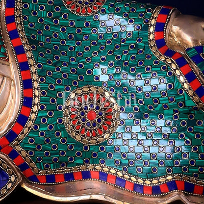 Elegant Brass Resting Buddha Statue  29"