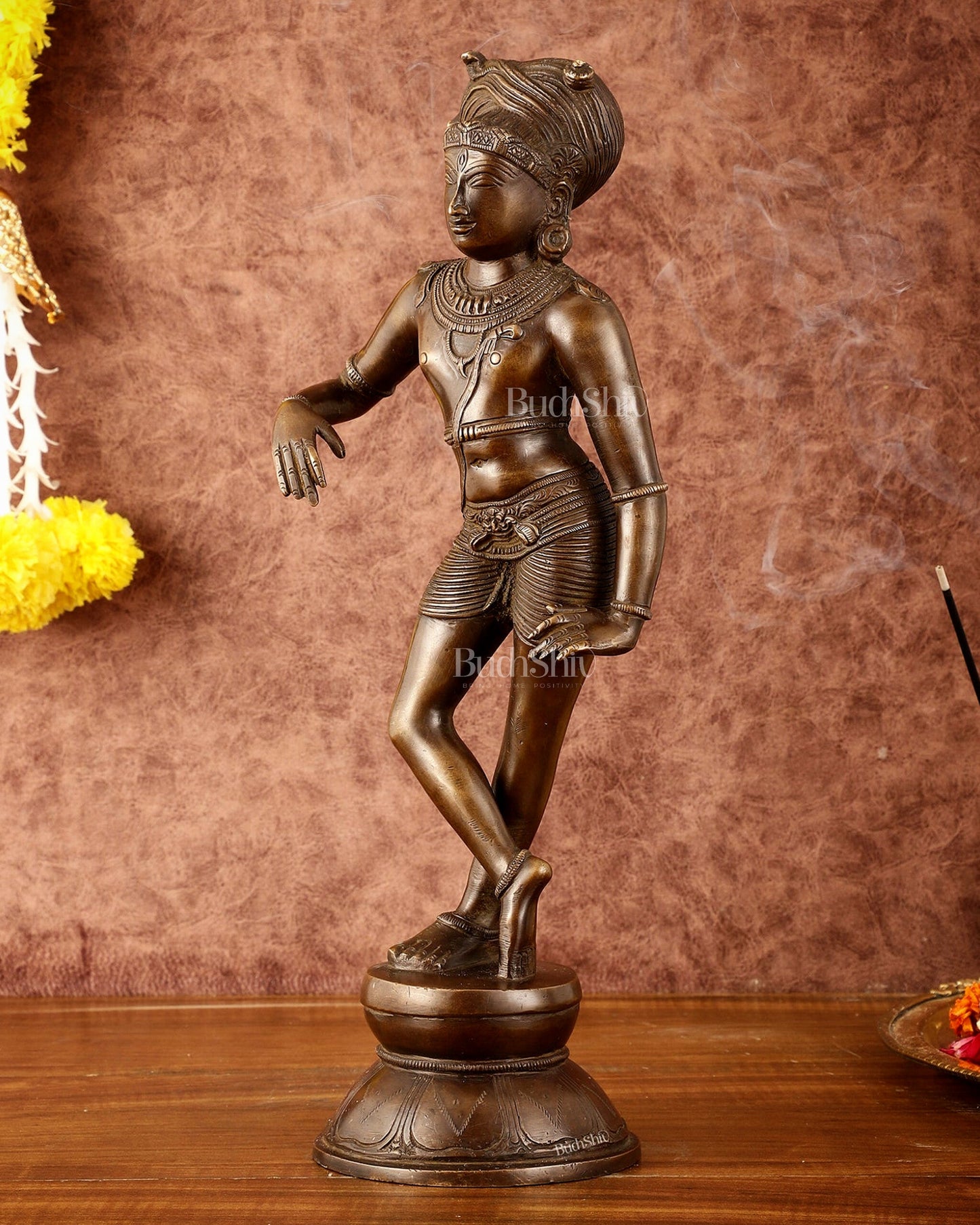 Pure Brass Chola-Style vrishava vahan Shiva Statue – Shirastraka Turban Design 15 inch