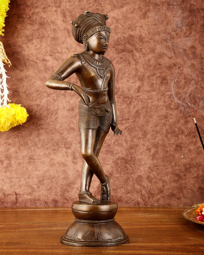 Pure Brass Chola-Style vrishava vahan Shiva Statue – Shirastraka Turban Design 15 inch