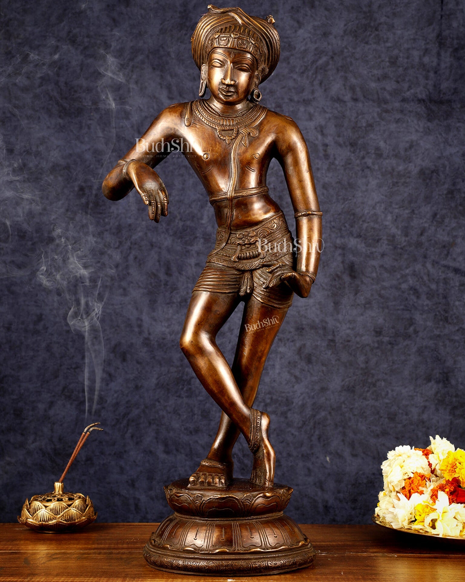 Pure Brass Shiva as Vrishabhavahana Statue 22.5"