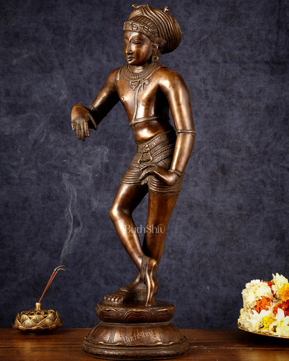 Pure Brass Shiva as Vrishabhavahana Statue 22.5"