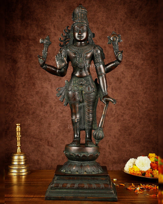 Brass Hari-Hara, Half Vishnu Half Shiva (Shankaranarayana) Statue | 21 inch