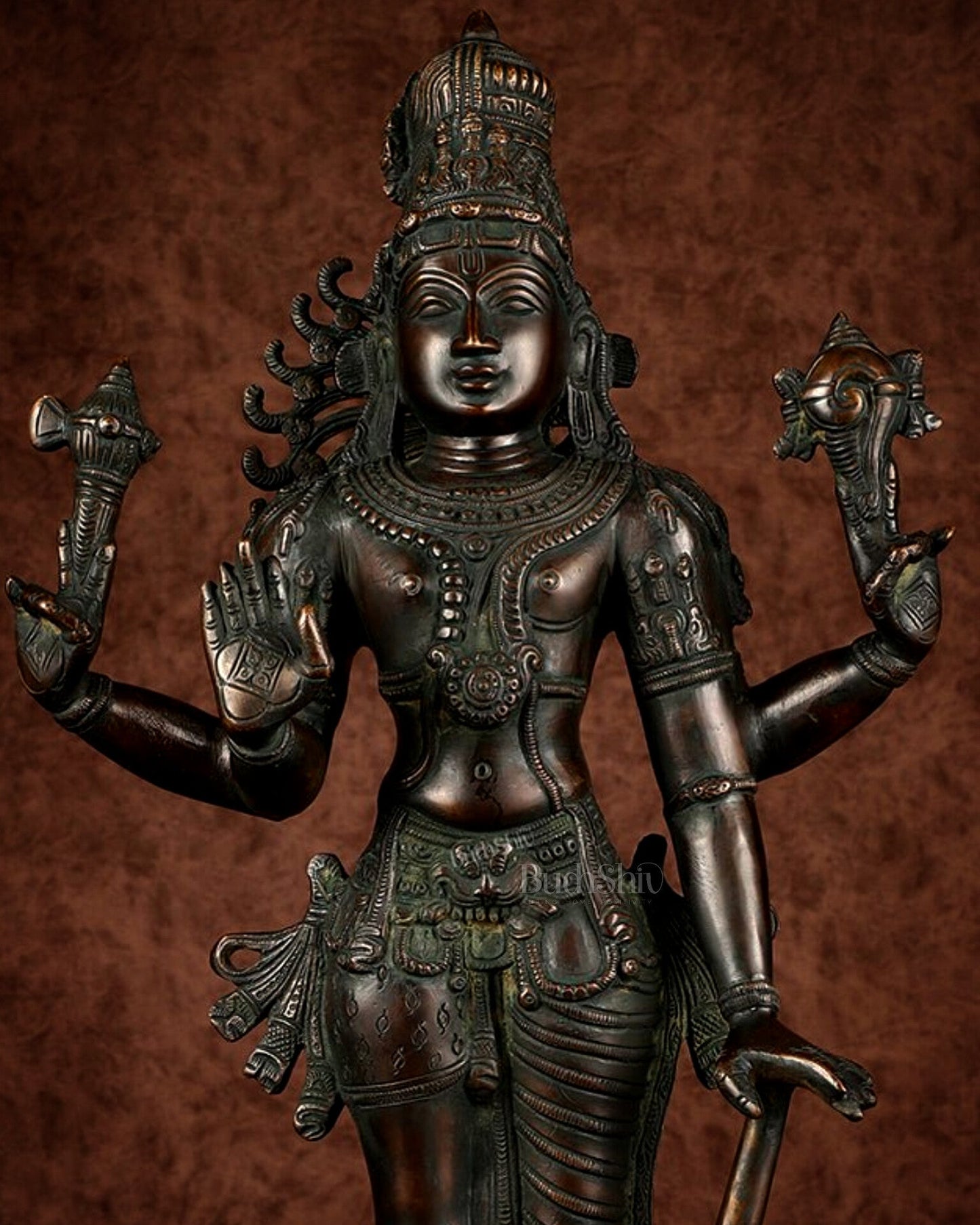 Brass Hari-Hara, Half Vishnu Half Shiva (Shankaranarayana) Statue | 21 inch