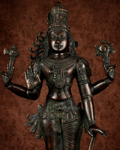 Brass Hari-Hara, Half Vishnu Half Shiva (Shankaranarayana) Statue | 21 inch