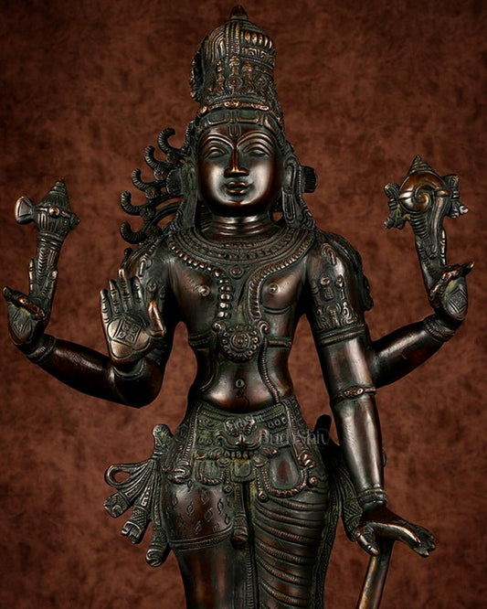 Brass Hari-Hara, Half Vishnu Half Shiva (Shankaranarayana) Statue | 21 inch