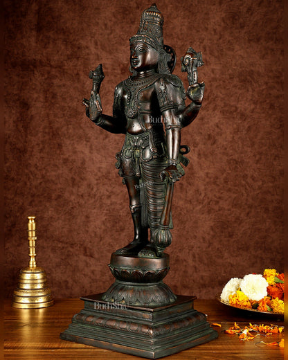 Brass Hari-Hara, Half Vishnu Half Shiva (Shankaranarayana) Statue | 21 inch