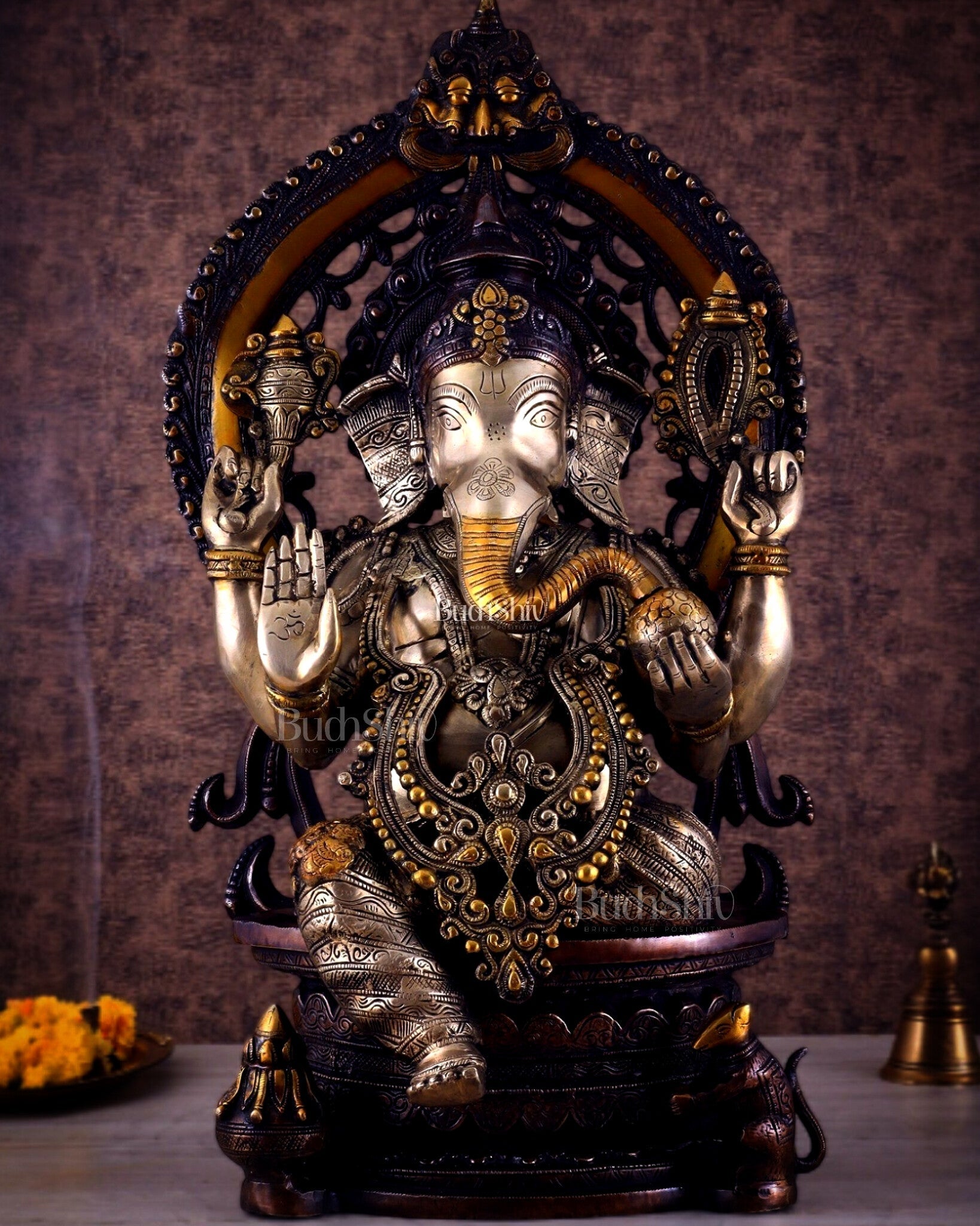 Pure Brass Ganesha large Idol 26 inch