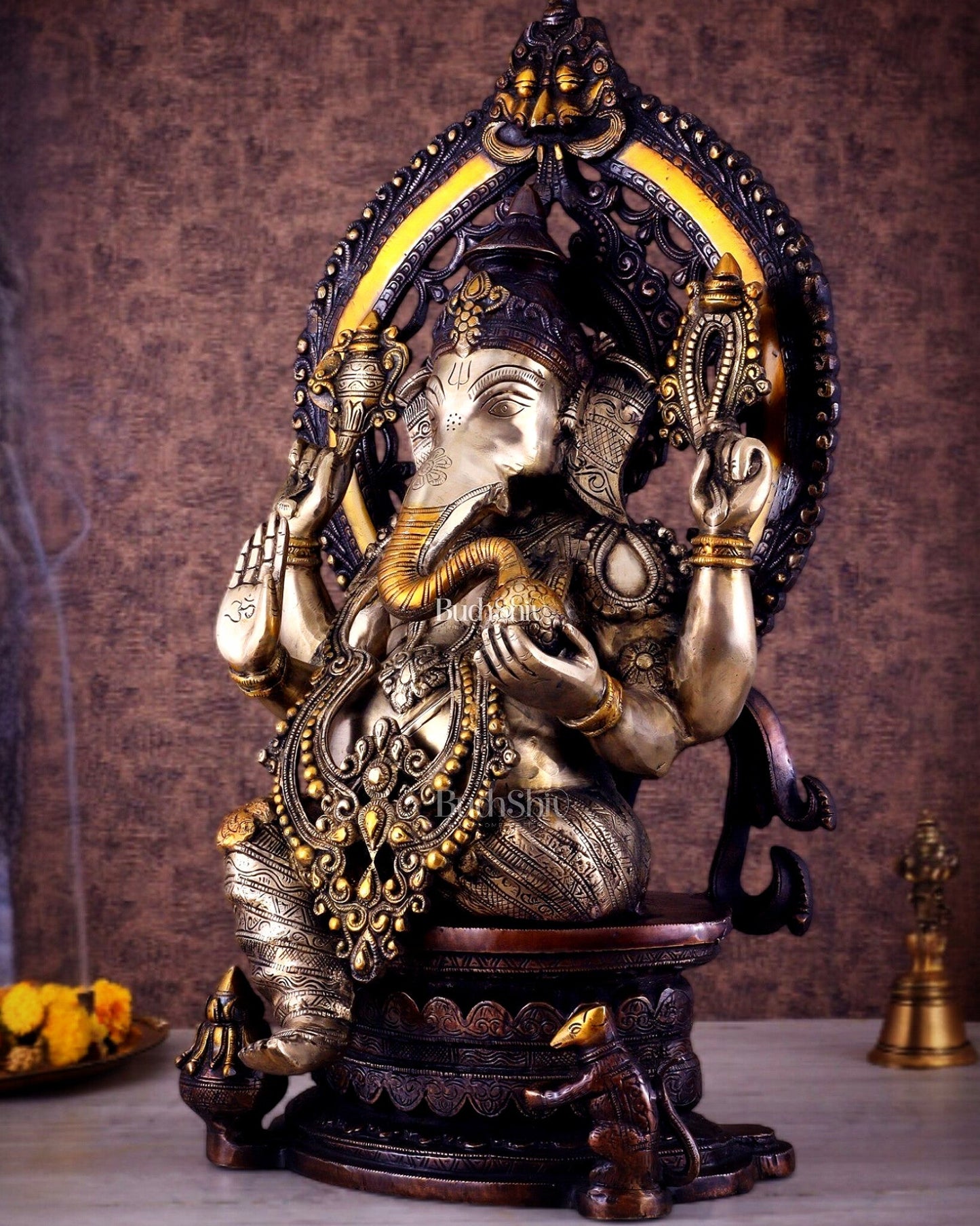 Pure Brass Ganesha large Idol 26 inch