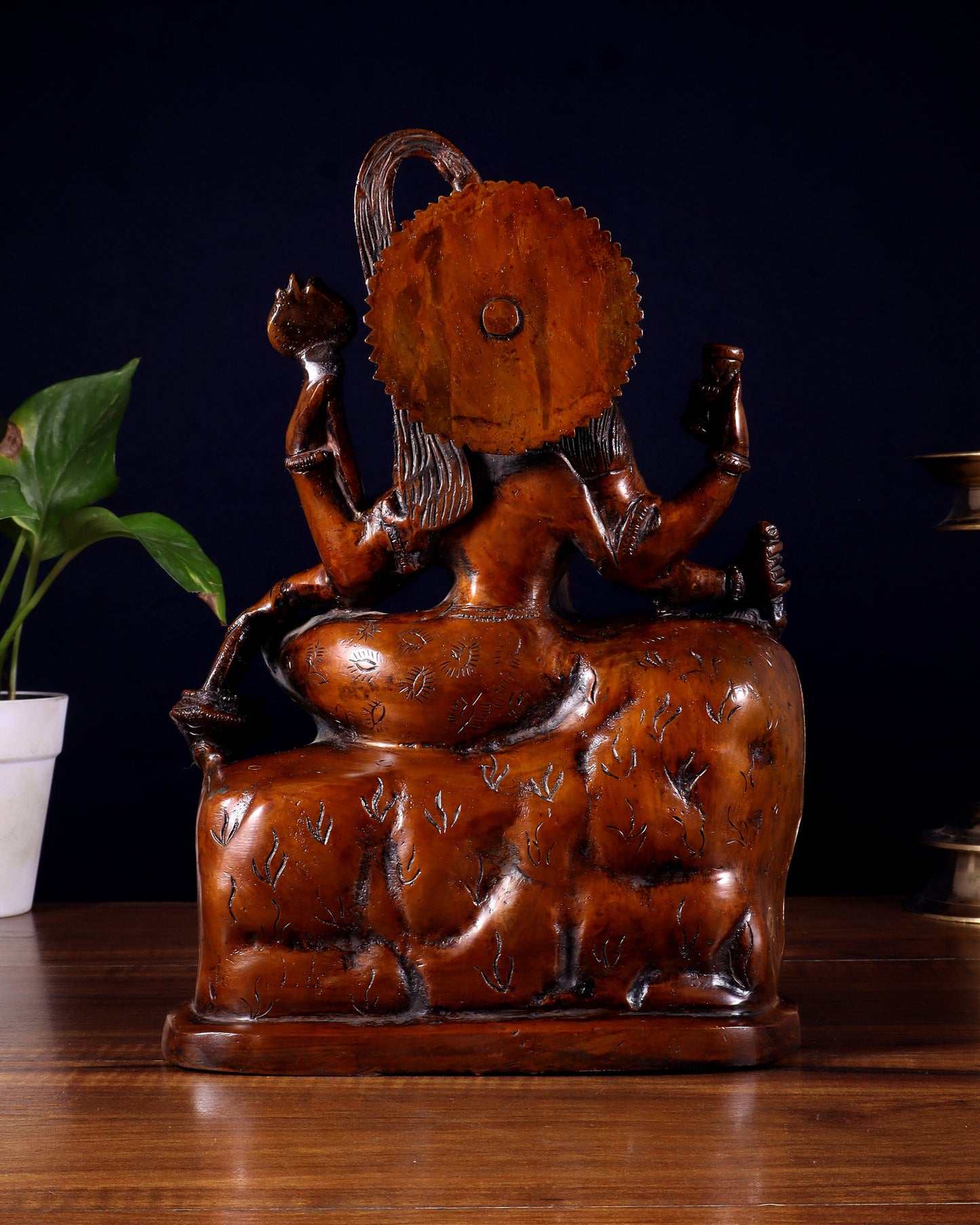 Pure Superfine Brass Shiva and Parvati Ananda Murti - 11"