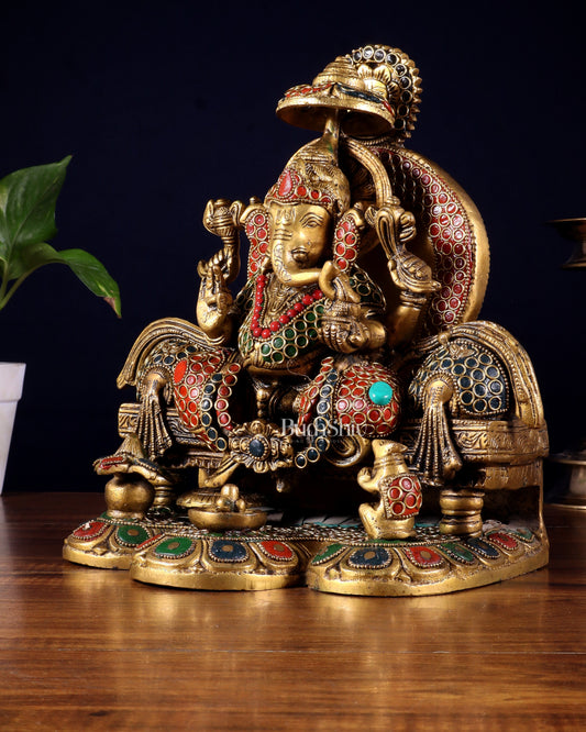Brass Handcrafted Lord Ganesha Statue 9 inch