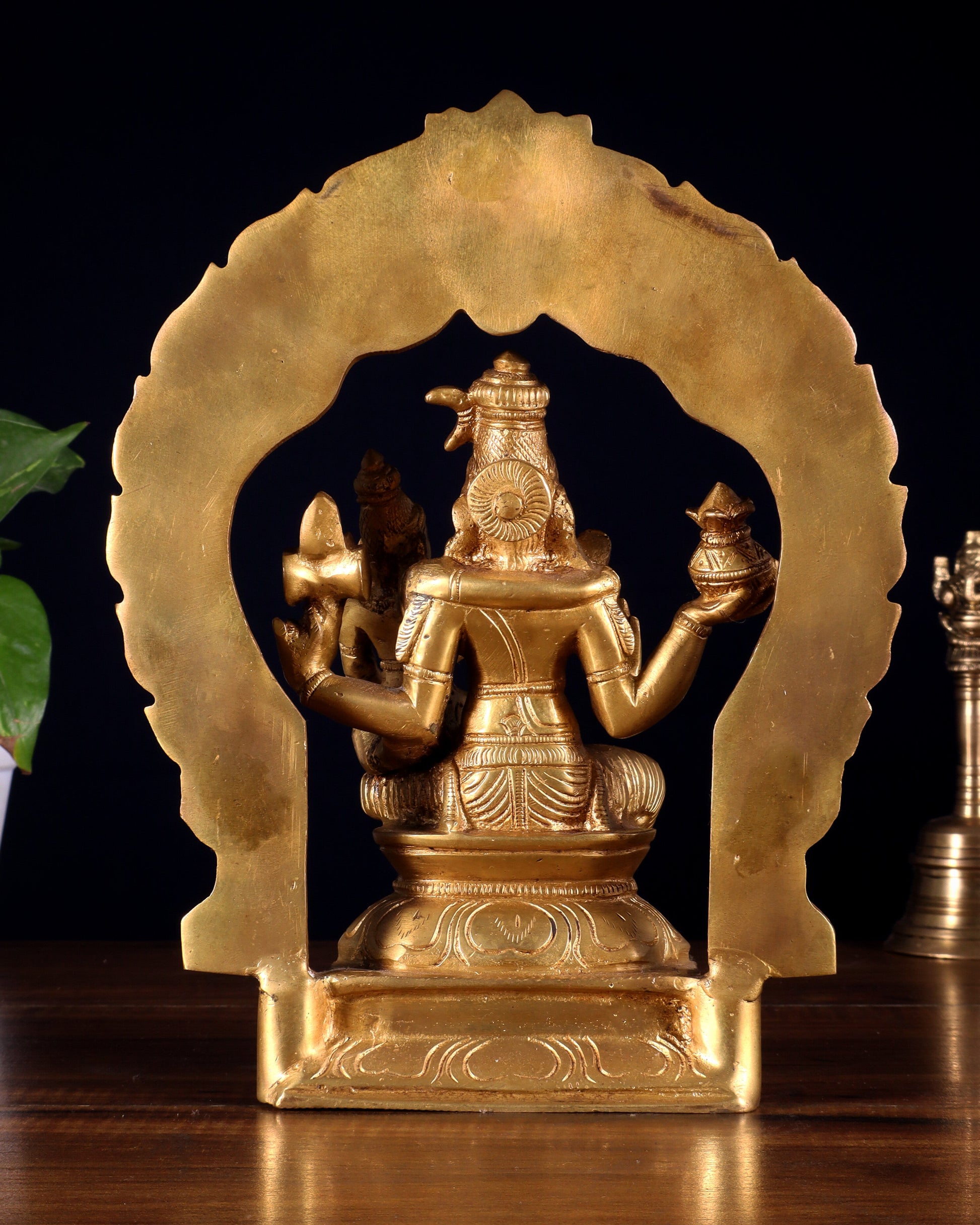 Brass Swarnakarshana Bhairava Shiva Parvati Idol 10 inch