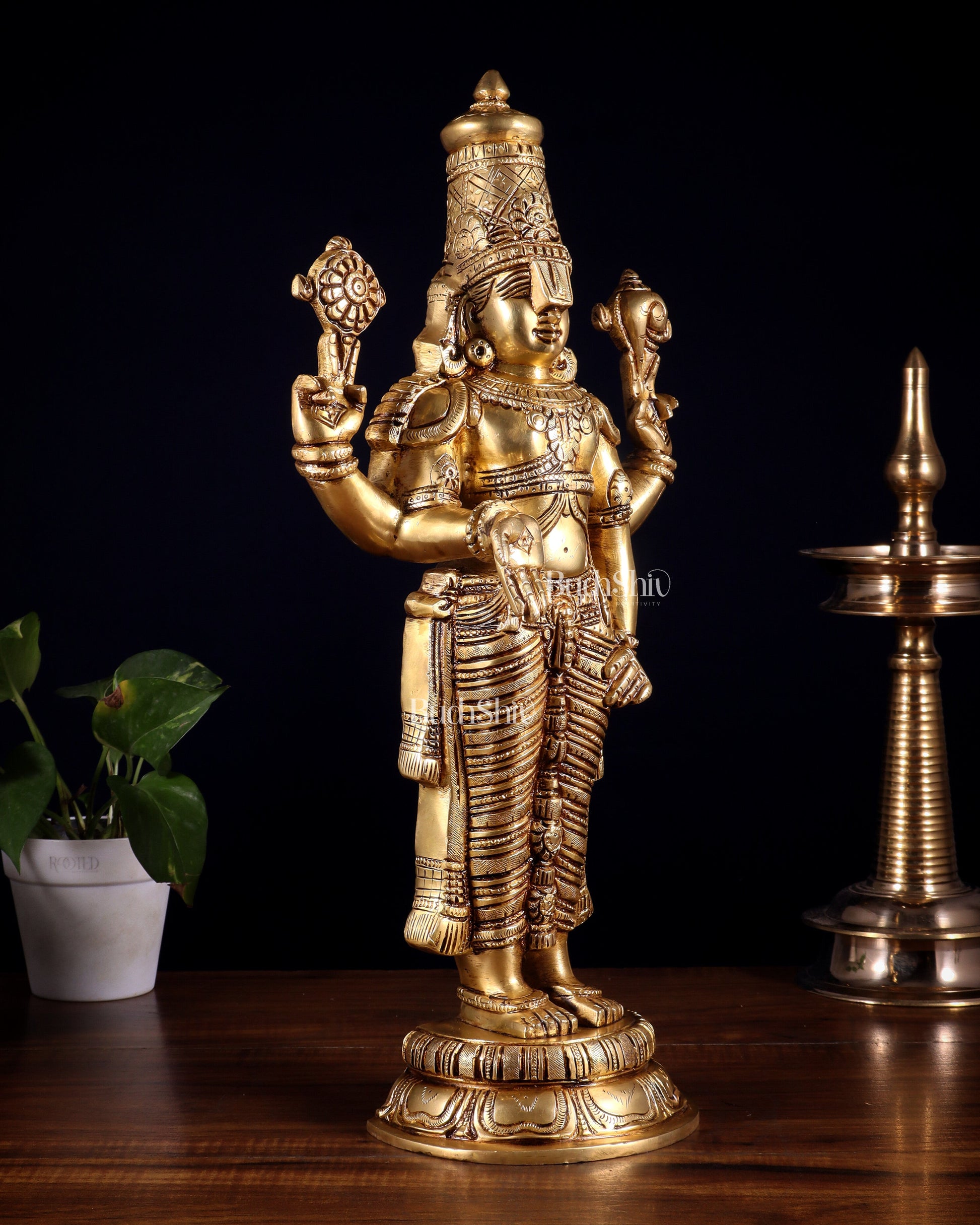 Brass Superfine Lord Tirupati Balaji Statue 18" Lord Venkateshwara