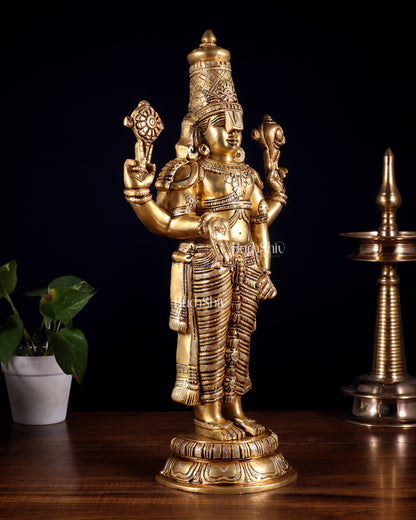 Brass Superfine Lord Tirupati Balaji Statue 18" Lord Venkateshwara
