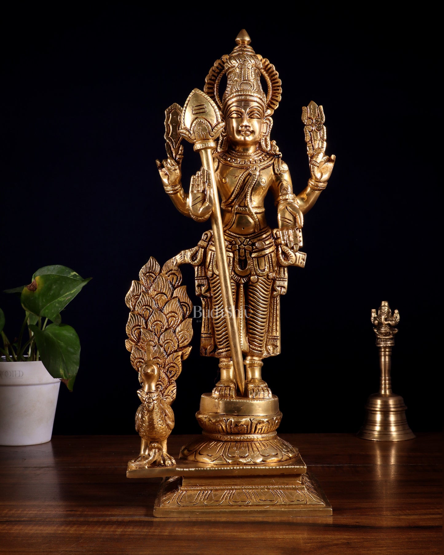 Lord Kartikeya Murugan superfine Brass idol | 15 inch