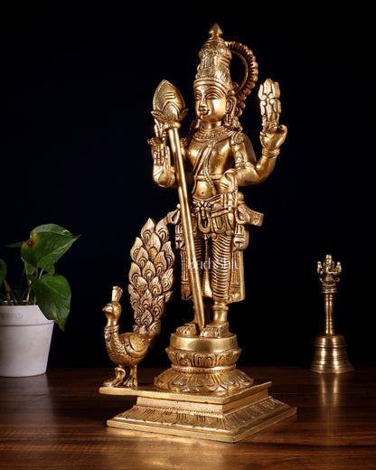 Lord Kartikeya Murugan superfine Brass idol | 15 inch