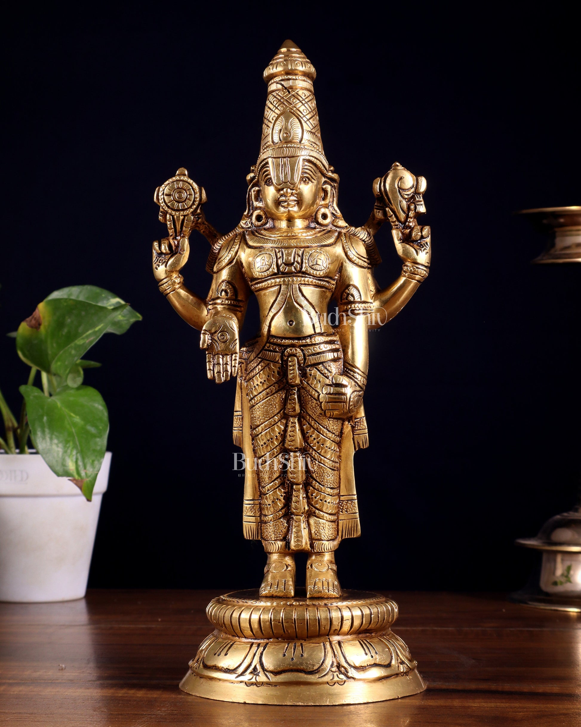 Brass tirupati balaji idol lord Venkateshwara statue 11"