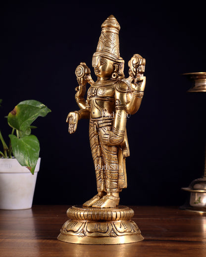 Brass tirupati balaji idol lord Venkateshwara statue 11"