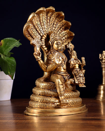 Brass Narasimha Lakshmi idol 10 inch