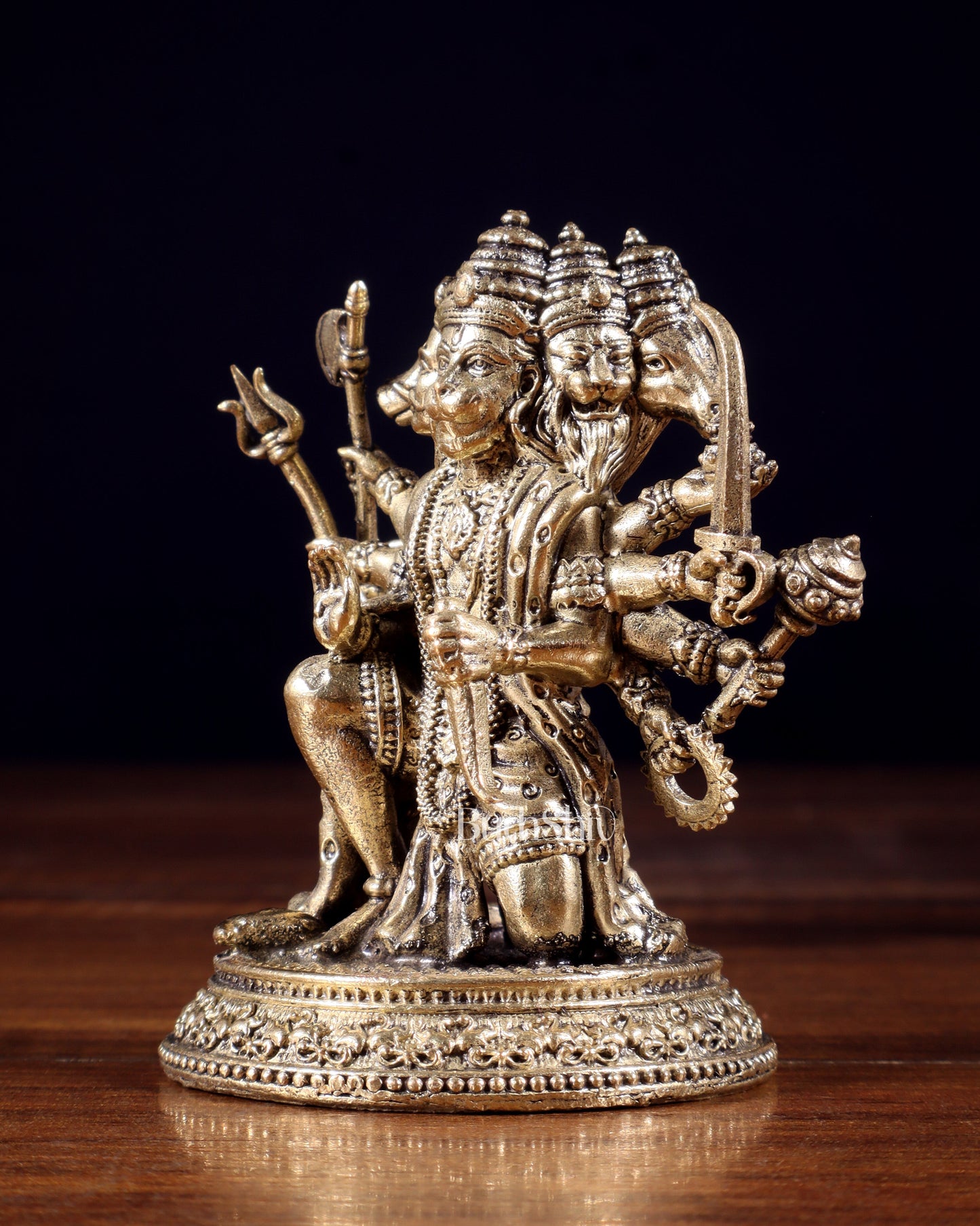 Pure Brass Superfine Panchmukhi Hanuman Idol - 3 inch