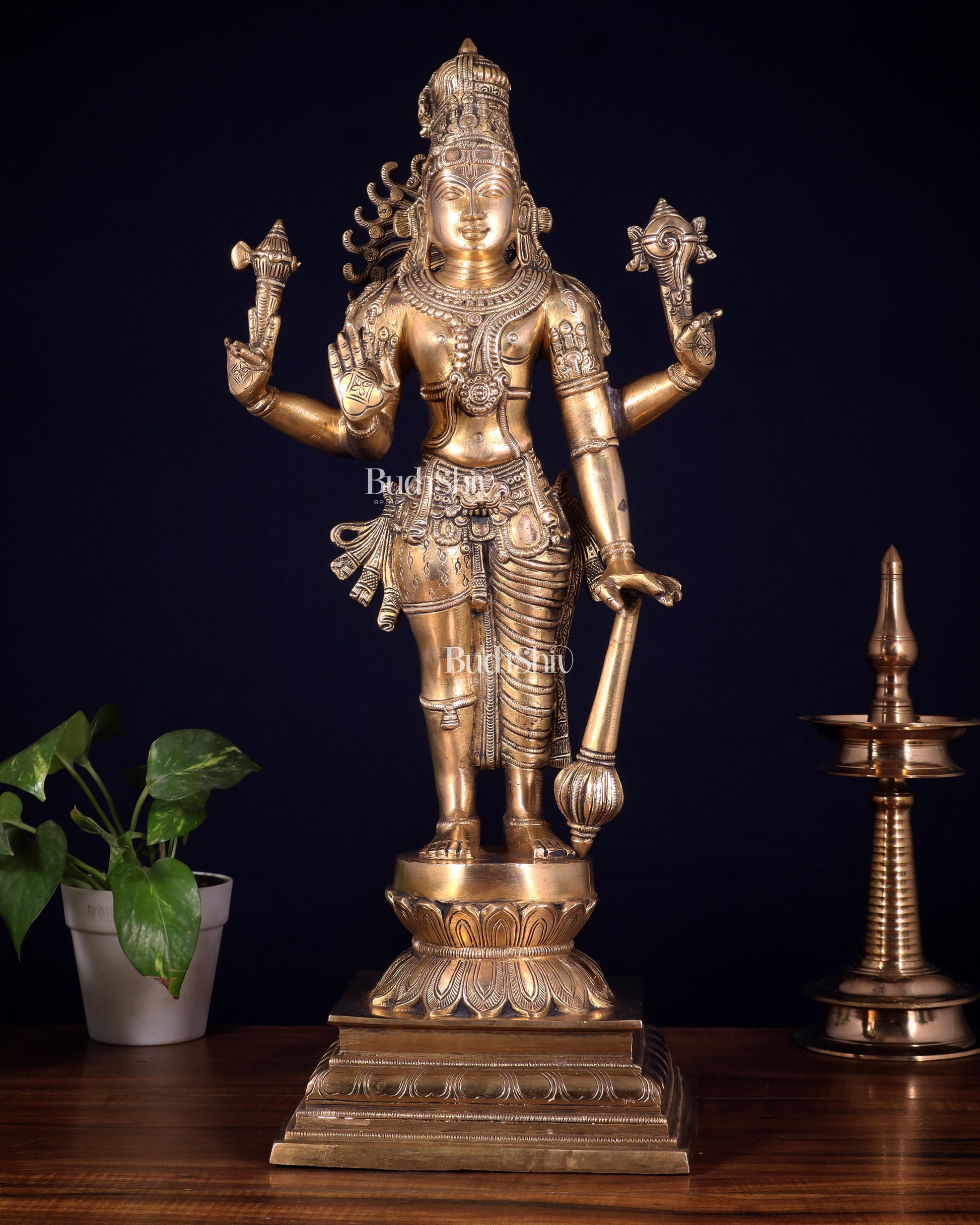Brass Hari-Hara, Half Vishnu Half Shiva (Shankaranarayana) Statue | 21 inch