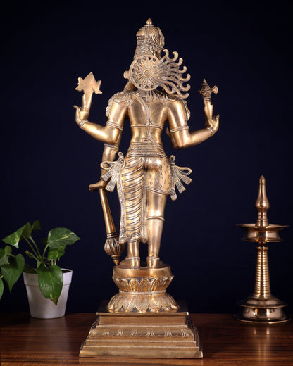 Brass Hari-Hara, Half Vishnu Half Shiva (Shankaranarayana) Statue | 21 inch