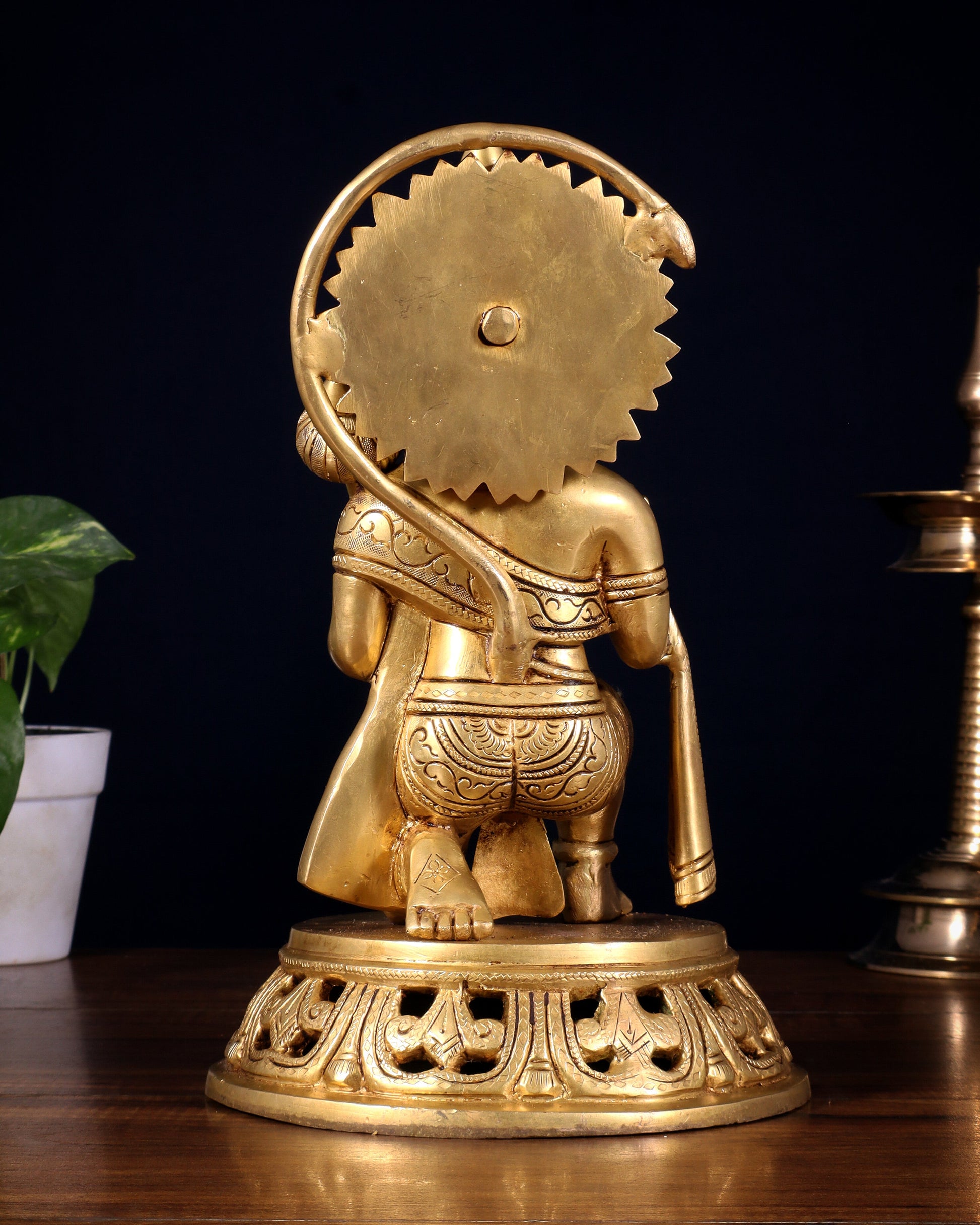 Brass Hanuman Aashirwad Mudra Statue - 11 inch