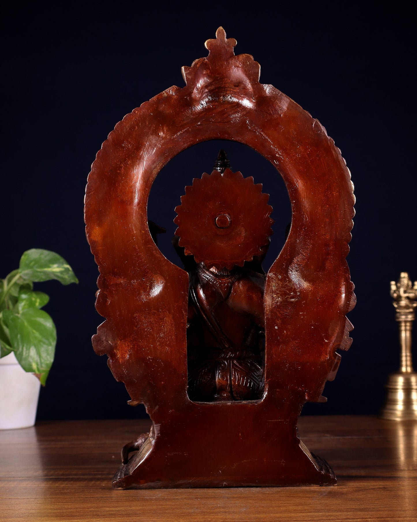 Pure Brass Lord Ganesha on Throne – Dual Tone Finish 12 inch