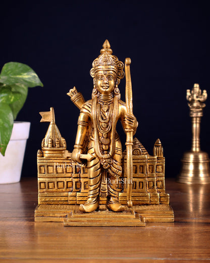 Brass standing Lord Ram idol 8"
