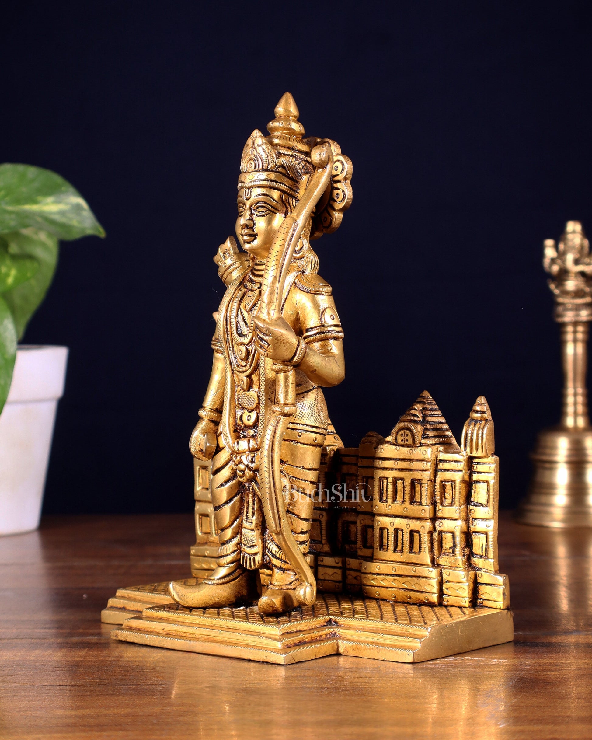 Brass standing Lord Ram idol 8"