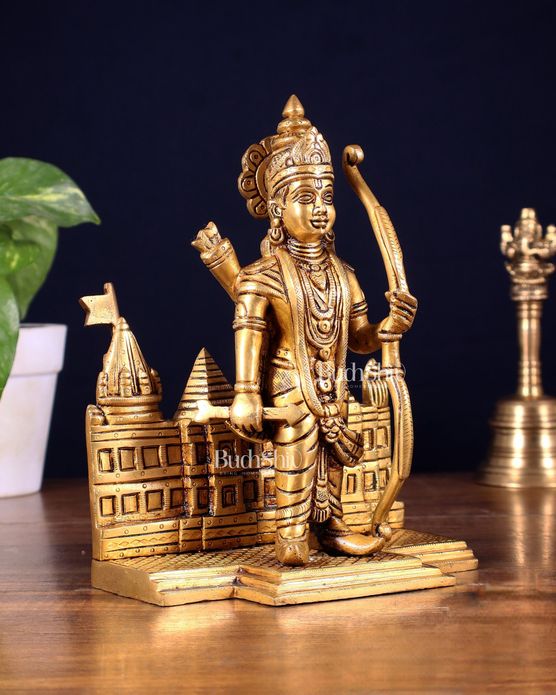 Brass standing Lord Ram idol 8"