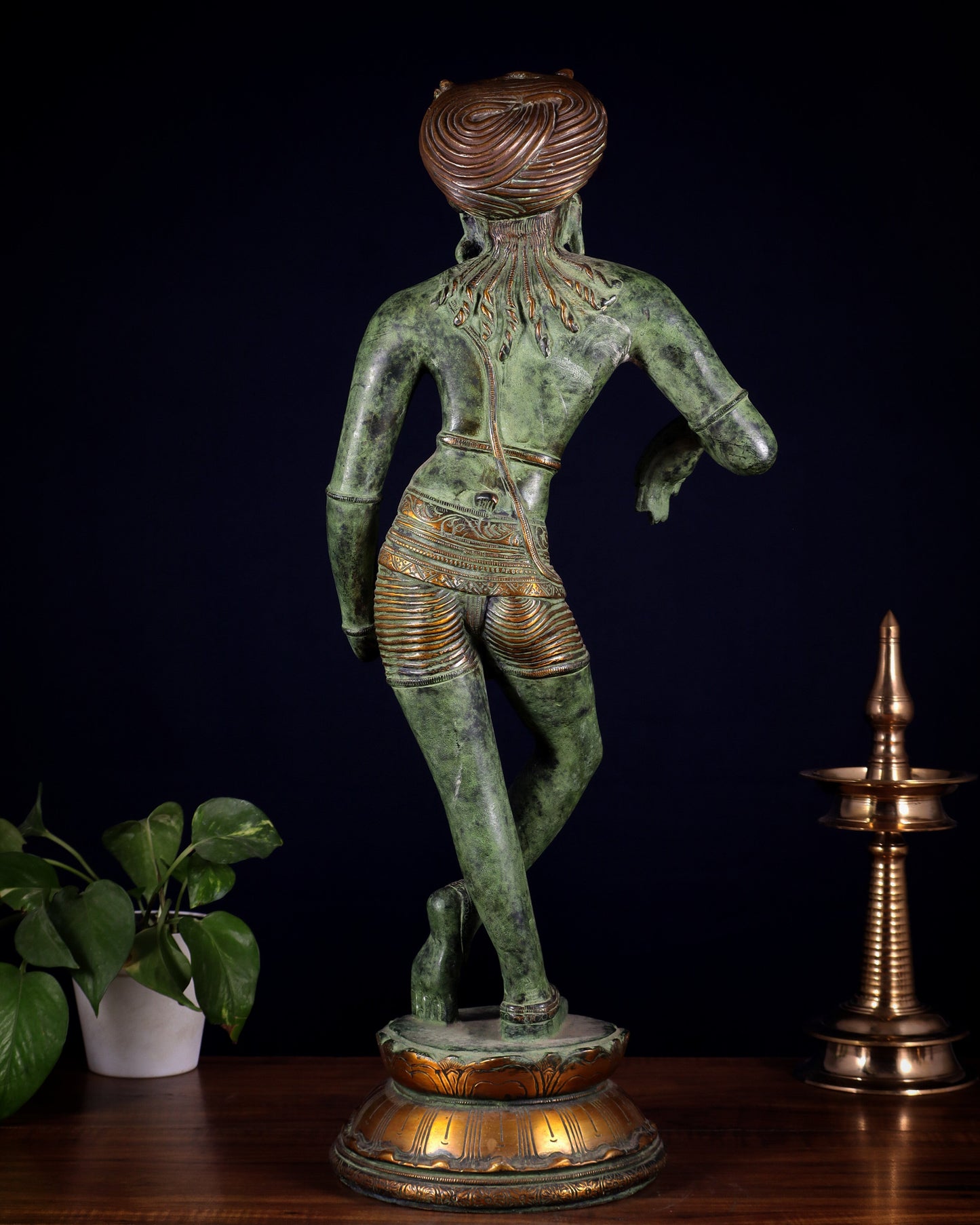Pure Brass Shiva as Vrishabhavahana Statue 22.5" Green patina tone