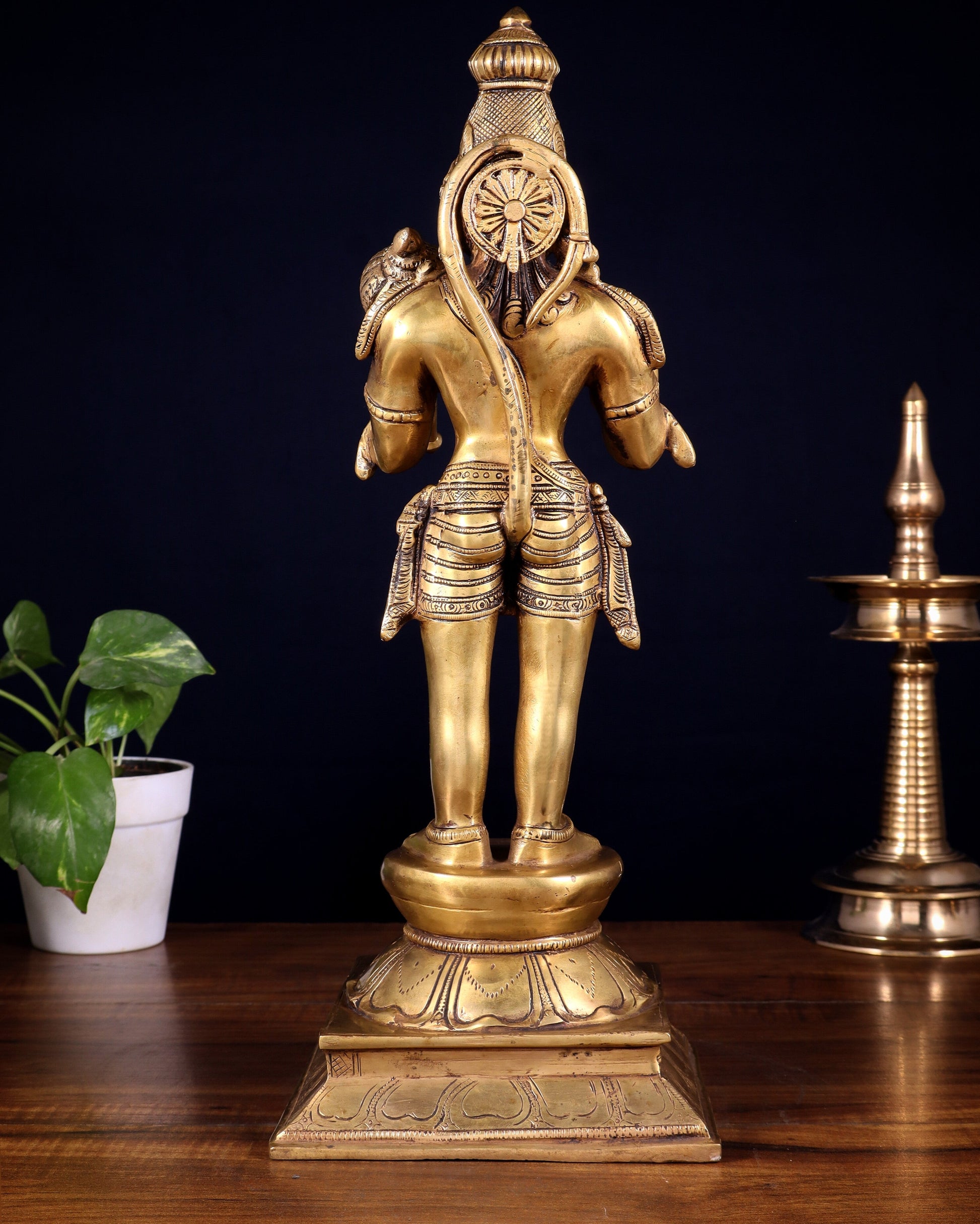 Superfine Brass Standing Lord Hanuman Idol | 16.5 inch